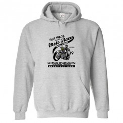 Flat Track Classic Moto Racer Classic Unisex Kids and Adults Pullover Hoodie For Bike Lovers									 									 									